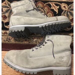 Timberland Premium 6-inch Waterproof Boots Dark Green Nubuck Men's Size 13